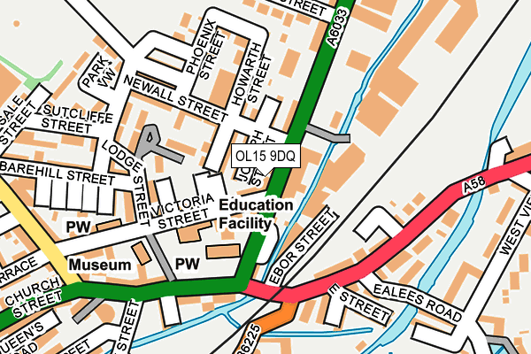 OL15 9DQ map - OS OpenMap – Local (Ordnance Survey)