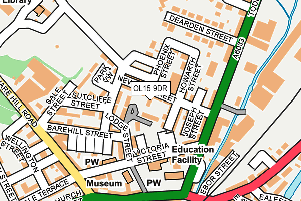 OL15 9DR map - OS OpenMap – Local (Ordnance Survey)