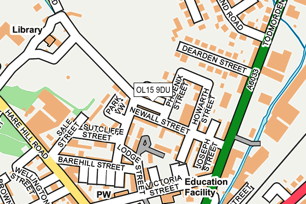 OL15 9DU map - OS OpenMap – Local (Ordnance Survey)