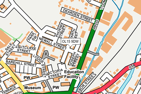 OL15 9DW map - OS OpenMap – Local (Ordnance Survey)