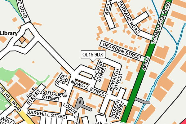 OL15 9DX map - OS OpenMap – Local (Ordnance Survey)