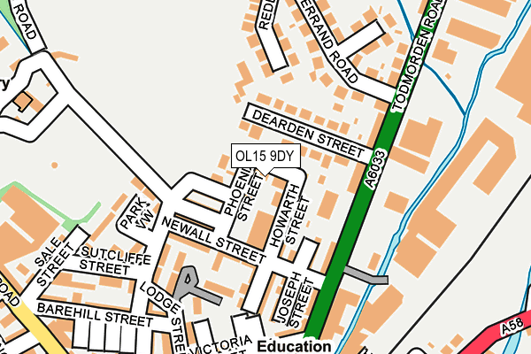 OL15 9DY map - OS OpenMap – Local (Ordnance Survey)