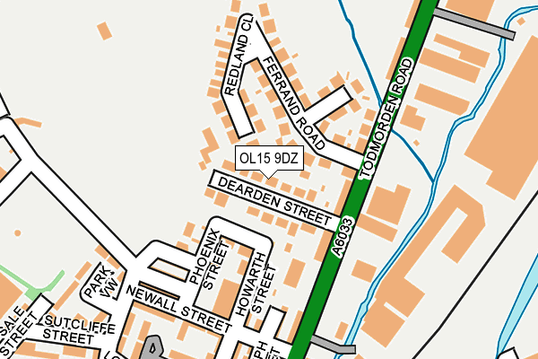 OL15 9DZ map - OS OpenMap – Local (Ordnance Survey)