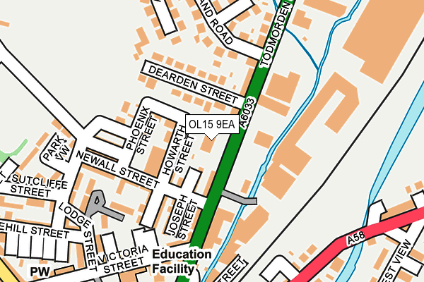 OL15 9EA map - OS OpenMap – Local (Ordnance Survey)
