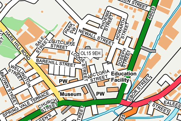 OL15 9EH map - OS OpenMap – Local (Ordnance Survey)