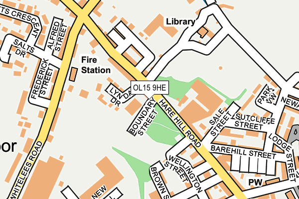 OL15 9HE map - OS OpenMap – Local (Ordnance Survey)
