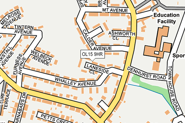 OL15 9HR map - OS OpenMap – Local (Ordnance Survey)