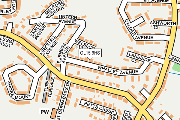 OL15 9HS map - OS OpenMap – Local (Ordnance Survey)
