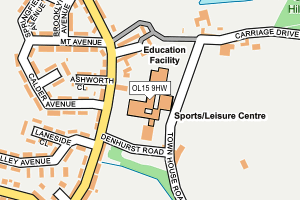 OL15 9HW map - OS OpenMap – Local (Ordnance Survey)