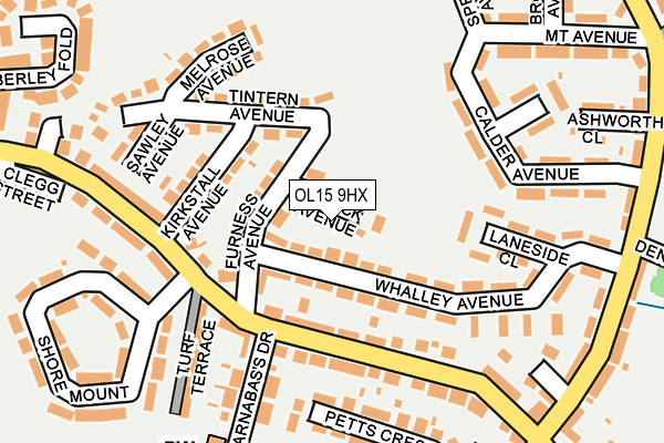 OL15 9HX map - OS OpenMap – Local (Ordnance Survey)