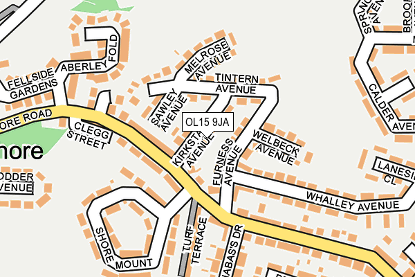 OL15 9JA map - OS OpenMap – Local (Ordnance Survey)