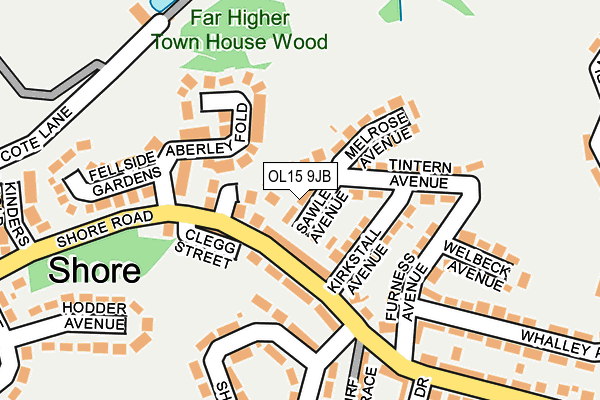 OL15 9JB map - OS OpenMap – Local (Ordnance Survey)