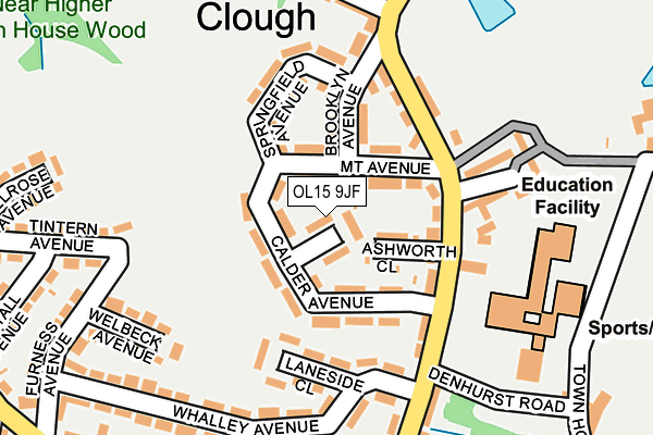 OL15 9JF map - OS OpenMap – Local (Ordnance Survey)