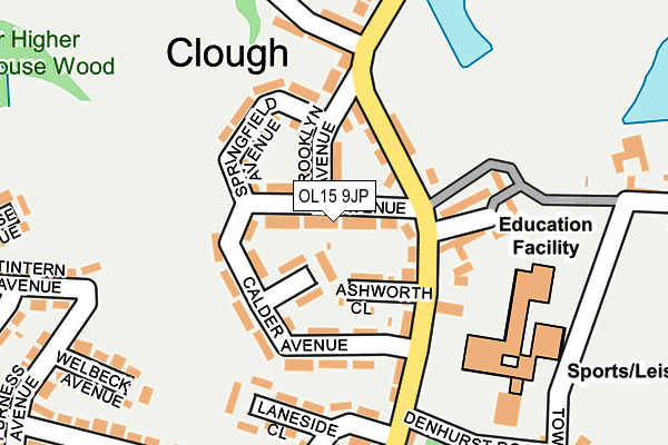 OL15 9JP map - OS OpenMap – Local (Ordnance Survey)