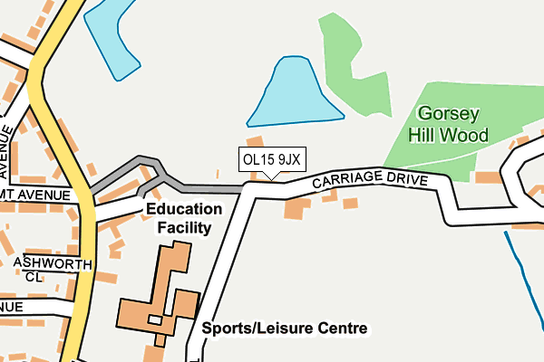 OL15 9JX map - OS OpenMap – Local (Ordnance Survey)