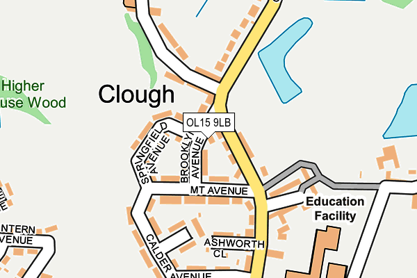 OL15 9LB map - OS OpenMap – Local (Ordnance Survey)