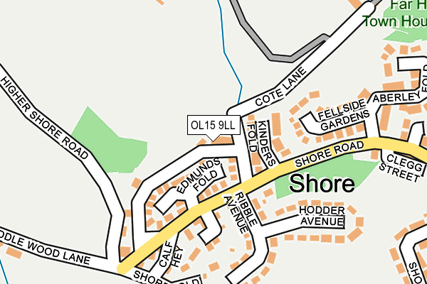 OL15 9LL map - OS OpenMap – Local (Ordnance Survey)