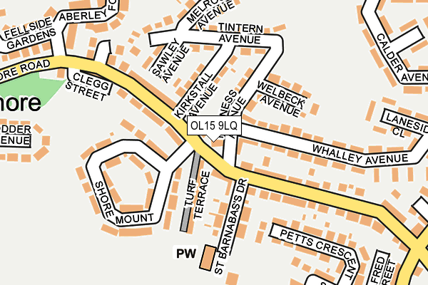 OL15 9LQ map - OS OpenMap – Local (Ordnance Survey)