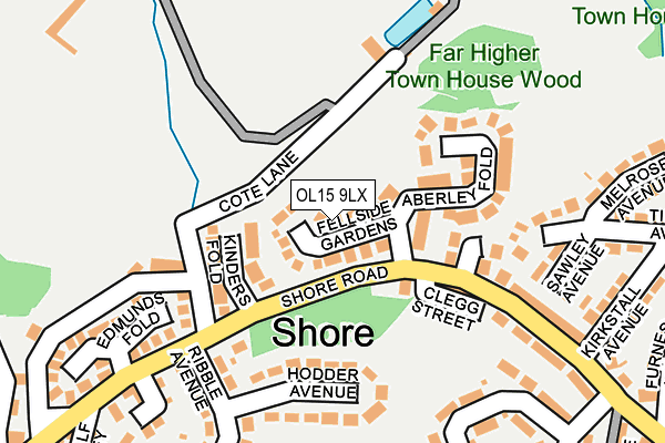 OL15 9LX map - OS OpenMap – Local (Ordnance Survey)