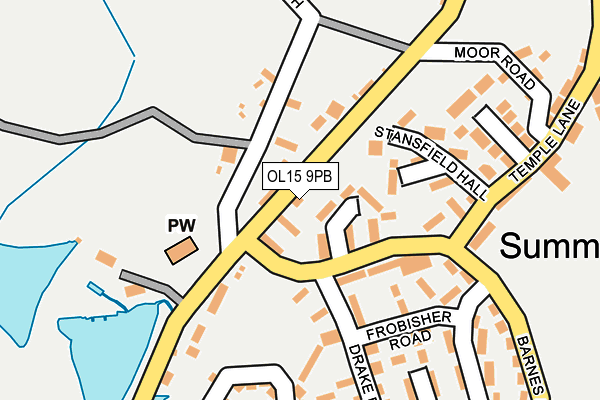 OL15 9PB map - OS OpenMap – Local (Ordnance Survey)