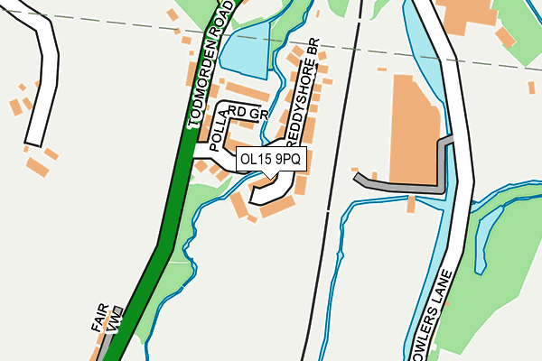 OL15 9PQ map - OS OpenMap – Local (Ordnance Survey)