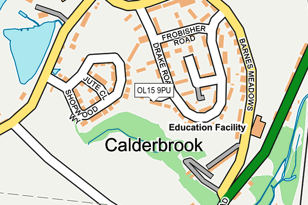 OL15 9PU map - OS OpenMap – Local (Ordnance Survey)