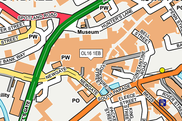 OL16 1EB map - OS OpenMap – Local (Ordnance Survey)