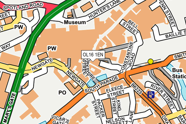 OL16 1EN map - OS OpenMap – Local (Ordnance Survey)