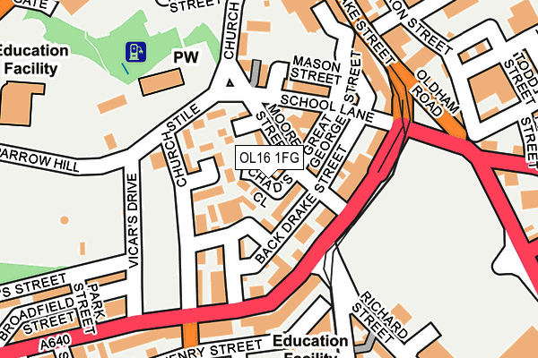 OL16 1FG map - OS OpenMap – Local (Ordnance Survey)