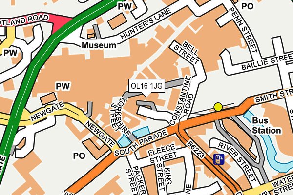 OL16 1JG map - OS OpenMap – Local (Ordnance Survey)