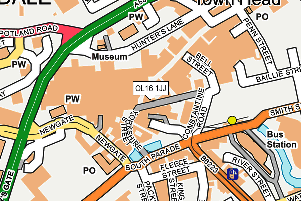 OL16 1JJ map - OS OpenMap – Local (Ordnance Survey)