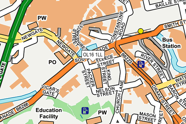 OL16 1LL map - OS OpenMap – Local (Ordnance Survey)