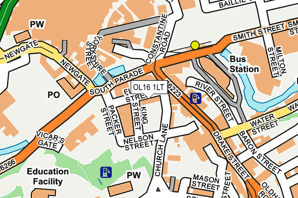 OL16 1LT map - OS OpenMap – Local (Ordnance Survey)