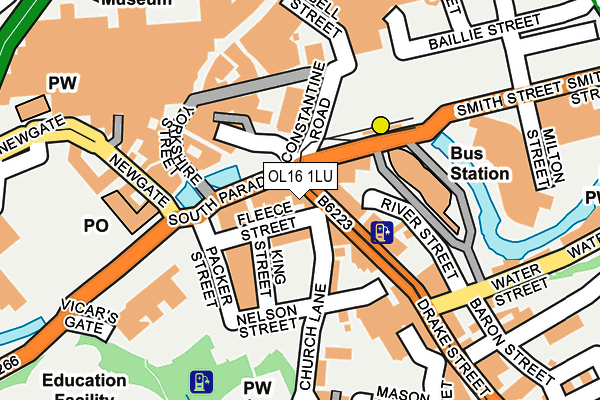 OL16 1LU map - OS OpenMap – Local (Ordnance Survey)