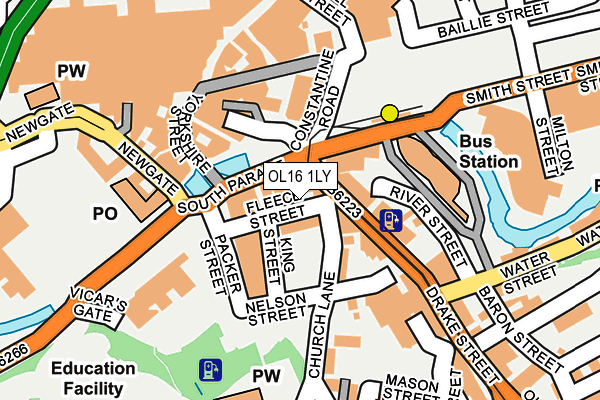 OL16 1LY map - OS OpenMap – Local (Ordnance Survey)