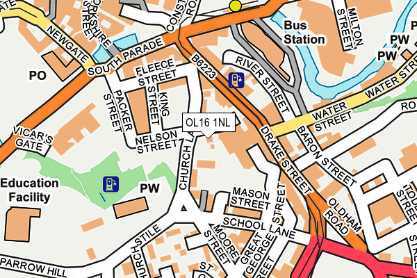 OL16 1NL map - OS OpenMap – Local (Ordnance Survey)