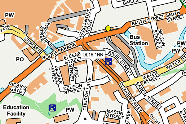 OL16 1NR map - OS OpenMap – Local (Ordnance Survey)