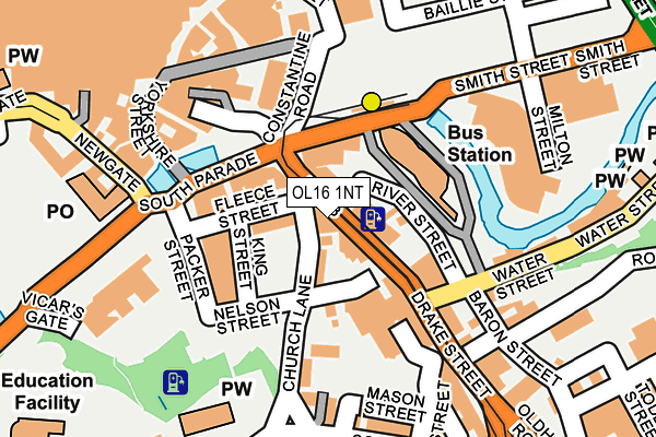 OL16 1NT map - OS OpenMap – Local (Ordnance Survey)