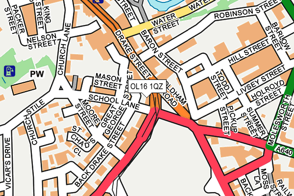 OL16 1QZ map - OS OpenMap – Local (Ordnance Survey)