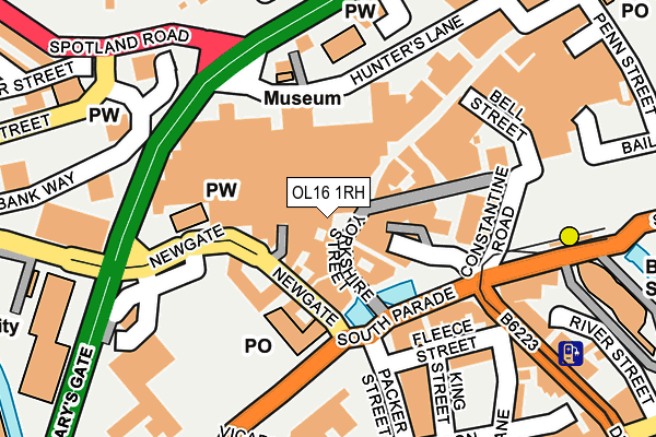OL16 1RH map - OS OpenMap – Local (Ordnance Survey)