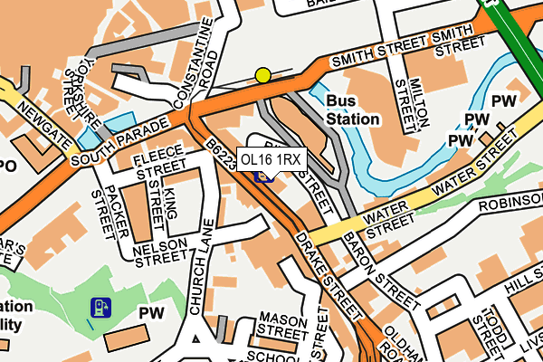 OL16 1RX map - OS OpenMap – Local (Ordnance Survey)