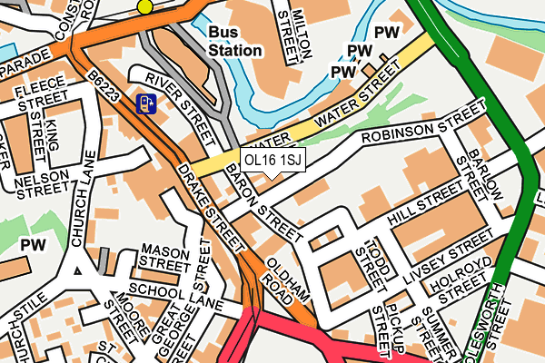 OL16 1SJ map - OS OpenMap – Local (Ordnance Survey)