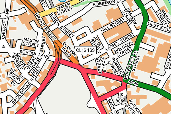 OL16 1SS map - OS OpenMap – Local (Ordnance Survey)