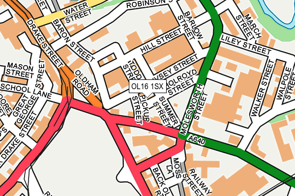 OL16 1SX map - OS OpenMap – Local (Ordnance Survey)