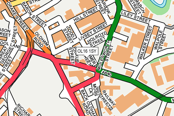 OL16 1SY map - OS OpenMap – Local (Ordnance Survey)