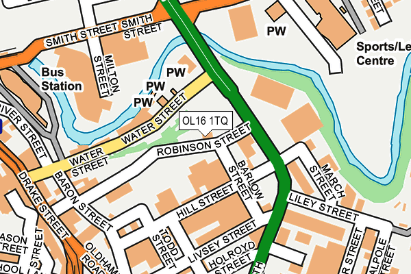 OL16 1TQ map - OS OpenMap – Local (Ordnance Survey)