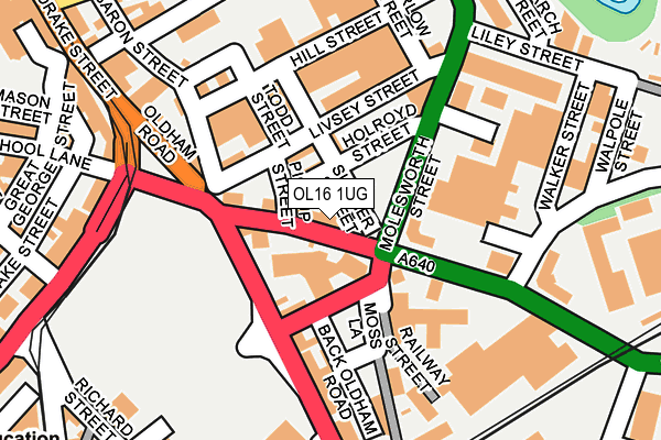 OL16 1UG map - OS OpenMap – Local (Ordnance Survey)