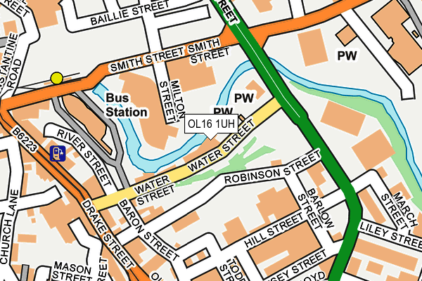 OL16 1UH map - OS OpenMap – Local (Ordnance Survey)