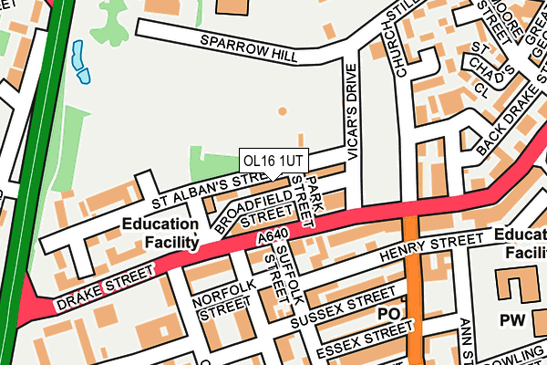 OL16 1UT map - OS OpenMap – Local (Ordnance Survey)