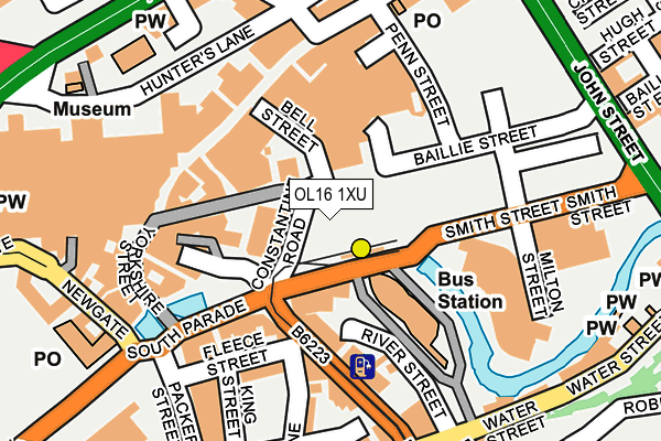 OL16 1XU map - OS OpenMap – Local (Ordnance Survey)